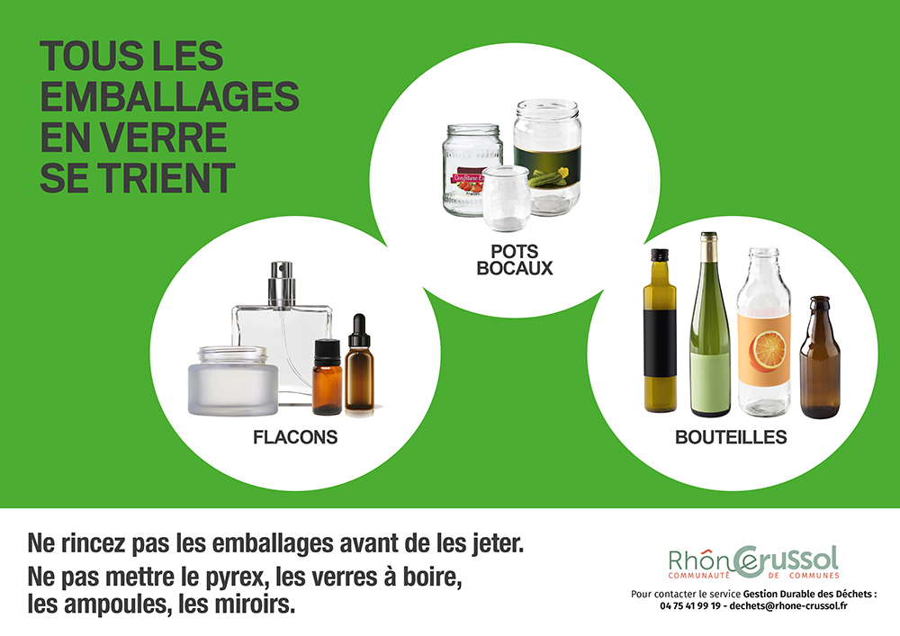 Tous les emballages en verre se recyclent.