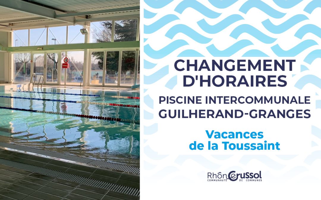 Horaires piscine Guilherand granges vacances scolaires